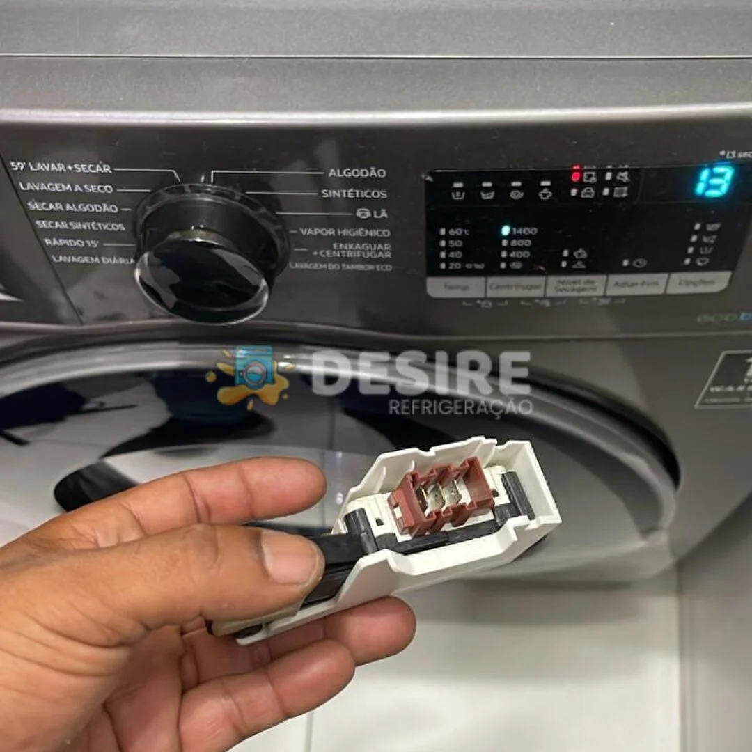 Trava da porta de lava e seca